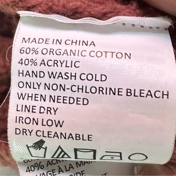 prAna Organic Cotton Textured Knit Mock Neck Sweater Small (Fits M) Rust Brown - Picture 6 of 7